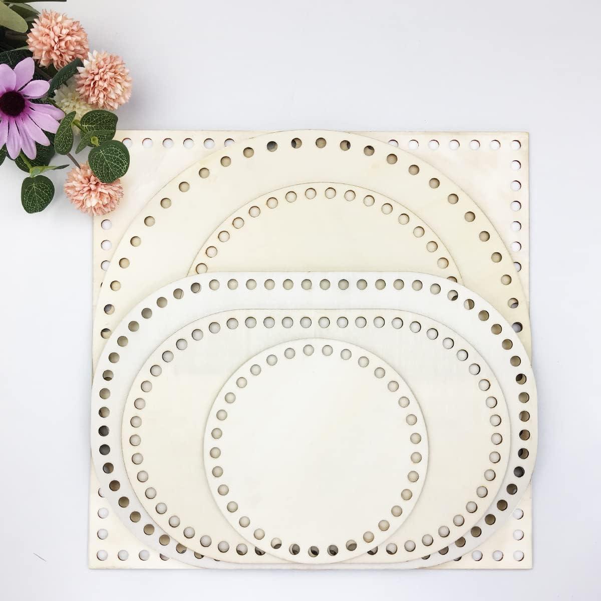 Haoser 6 Pieces 3 Styles Wooden Crochet Bag Bottom Oval Crochet Basket Wood Base Blank Wooden Basket Bottoms Shaper for DIY Basket Weaving Crochet Supplies DIY Bag Shoulder Bags Purse Making - Haoser
