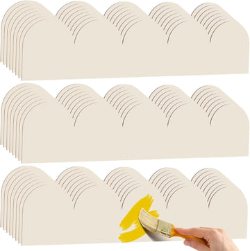 24 PCS Unfinished Scalloped Wood Trim, Decorative Scalloped Edge Wood Molding for DIY Craft Projects