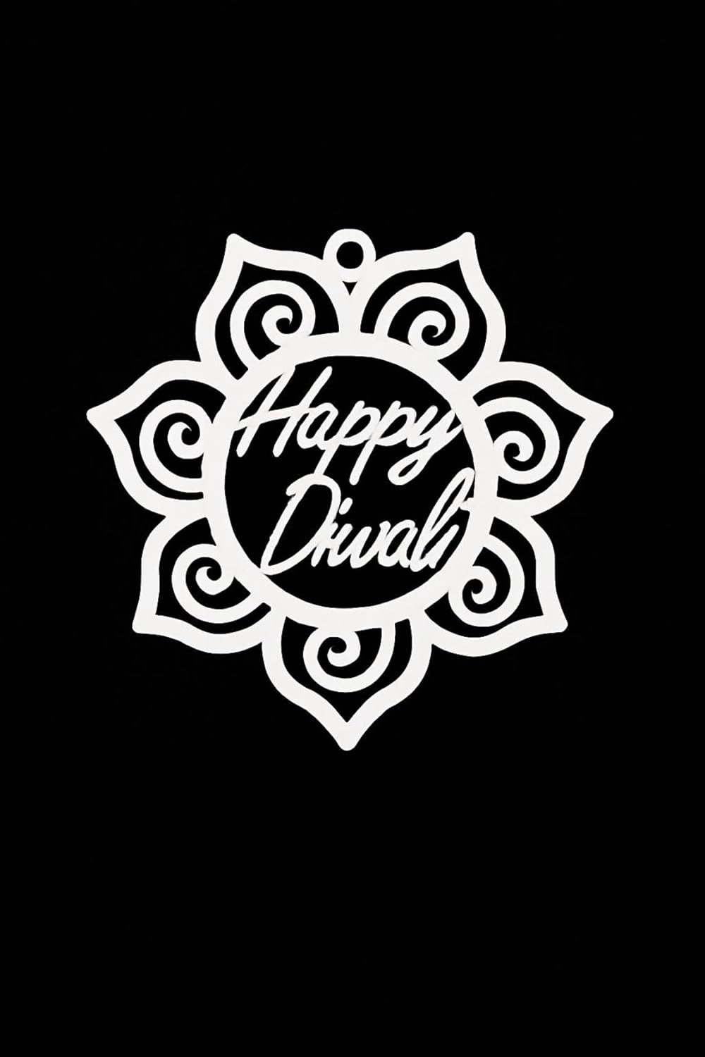 Happy Diwali Lotus Decorative Sign – 12 Inch Acrylic & Pine MDF Wall Hanging | Elegant Script Festival Keepsake | Seasonal Gift & Festive Home Décor | Reusable Diwali Decoration