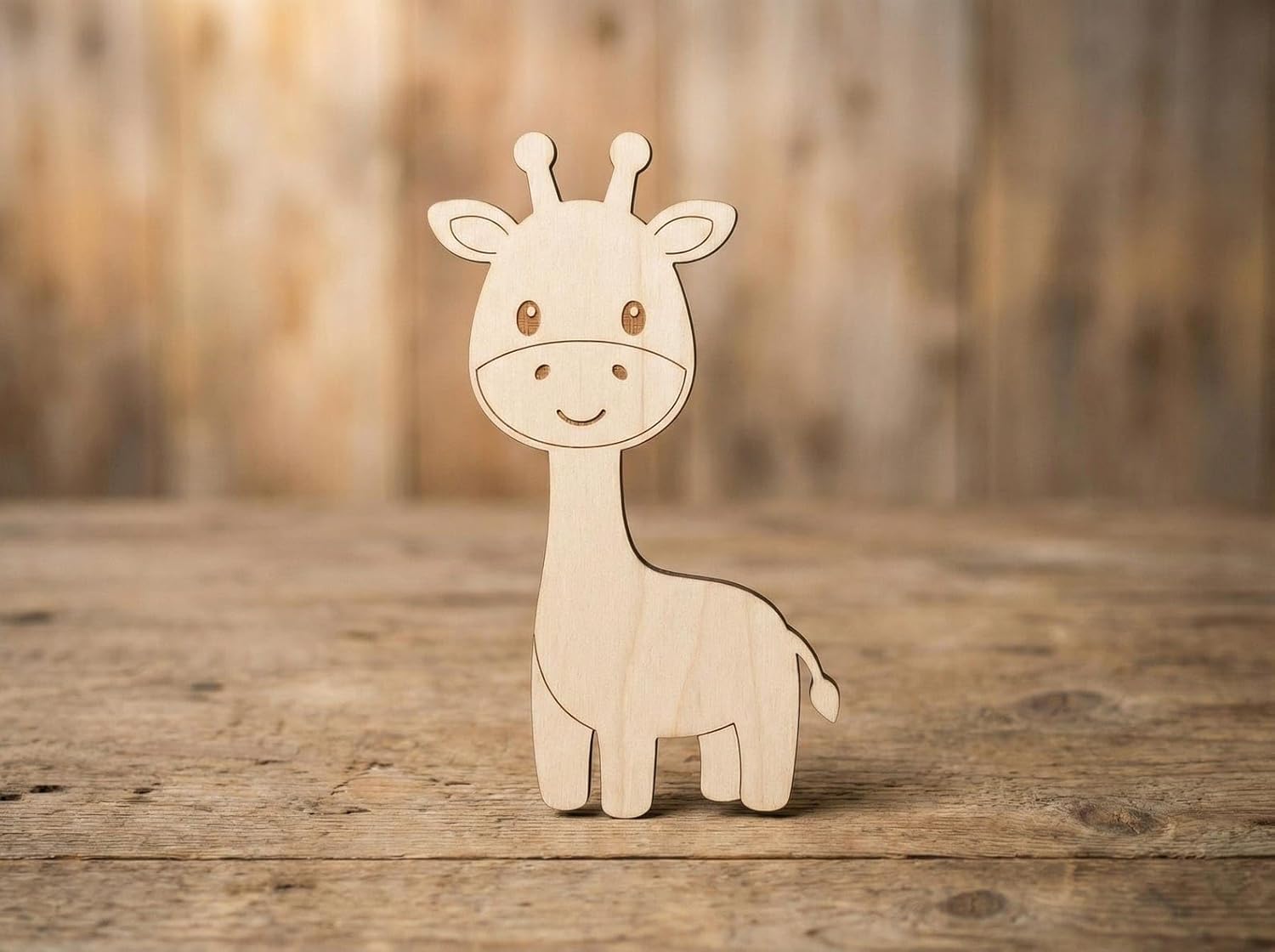 Wooden Giraffe Cutouts for DIY Craft & Nursery Decor | 5 Inch Animal Shapes