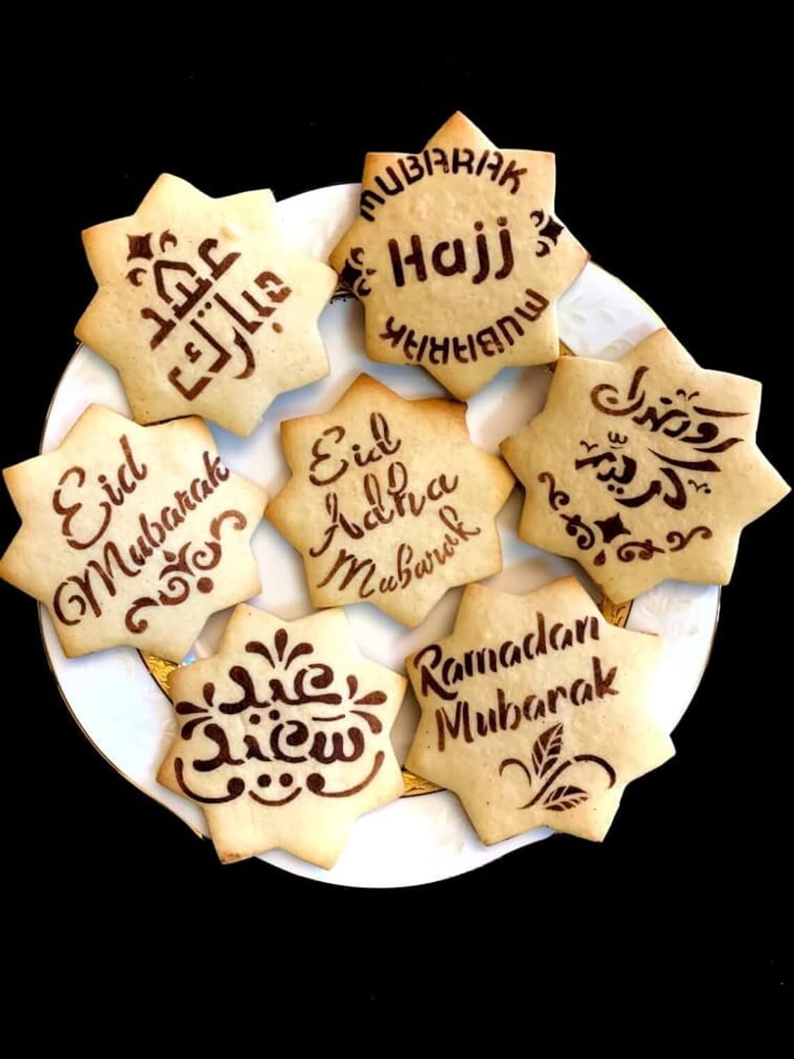 Cookie Stencils Set of 15 for Ramadan Eid Mubarak – 3.3X3 Inch Islamic Baking Stencils