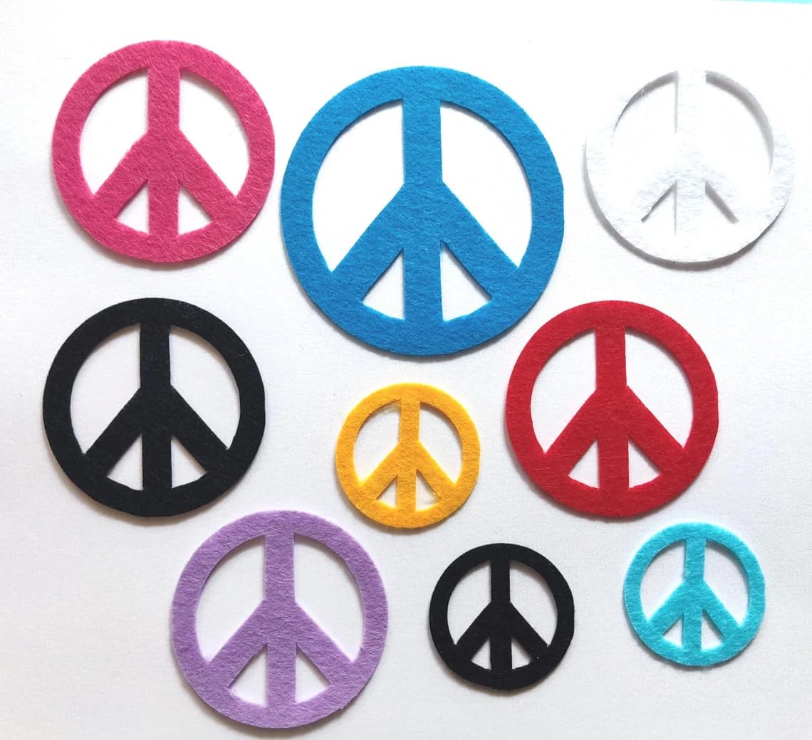 Pack of 30 Peace Sign Felt Die Cuts Peace Symbol Felt Cutouts for International