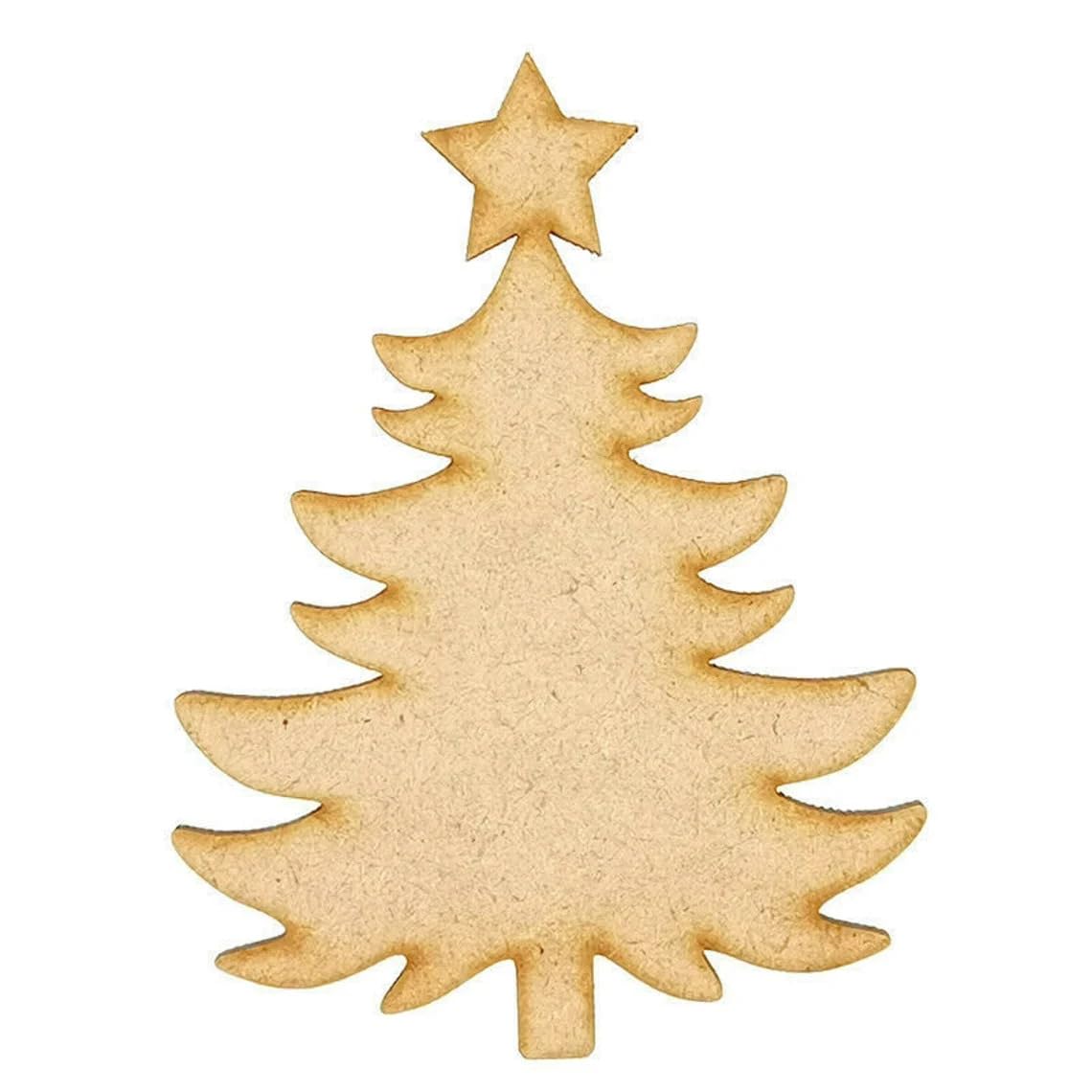 Wooden MDF Pack of 10 Classic Christmas Tree Cutouts | 4 Inch Craft Shapes for DIY Projects, Gift Tags, Holiday Decorations & Embellishments