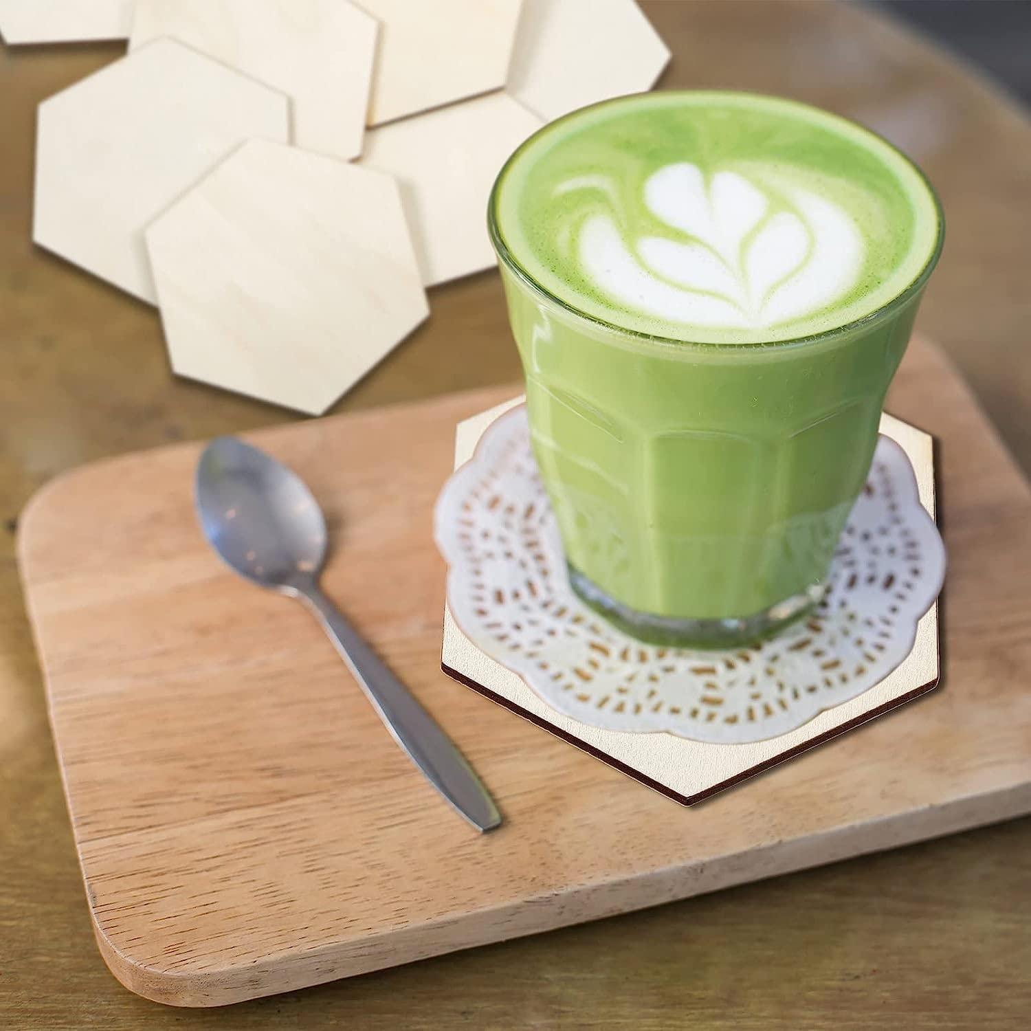 Haoser 15 Pack Unfinished Wooden Hexagon Pieces for DIY Crafts, 3 Inch Cutouts for Wood Burning, Painting, Wall Decorations - Haoser