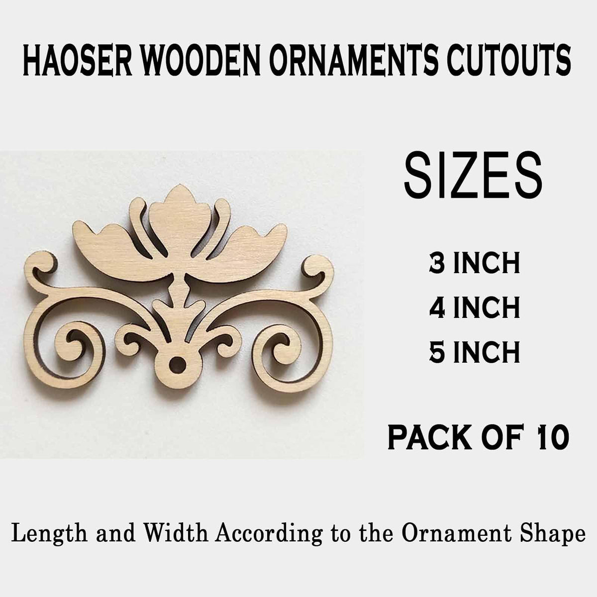 Haoser Wooden Ornaments Cutouts for Home Decor, Laser Cut Wood Cutouts for DIY Craft Project (Ornament-6) - Haoser