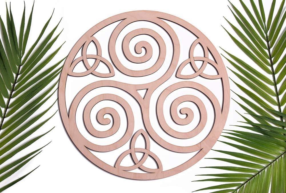 Curious Button Unfinished Wooden 30cm Celtic Design for Wall Decor for Home Decor, Living Room - Haoser