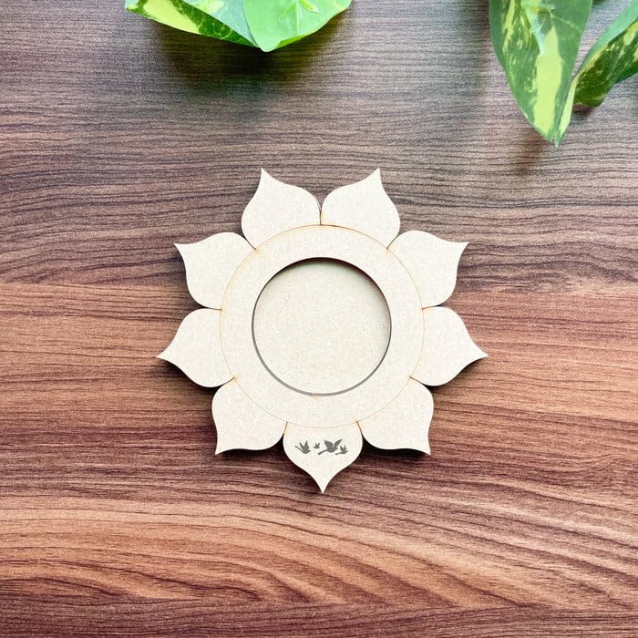 2 Pcs Wooden MDF Tea Light Holder 4x4 Inch – 3 Layered Nested Motif Design for Home Decor, Diwali Decoration