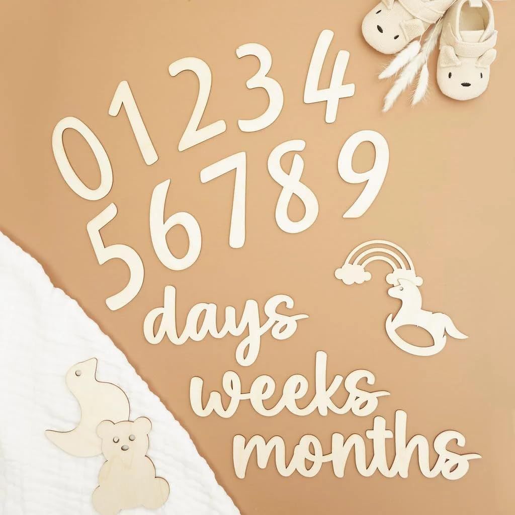 Set of 22 Baby Milestone Numbers – Wooden Milestone