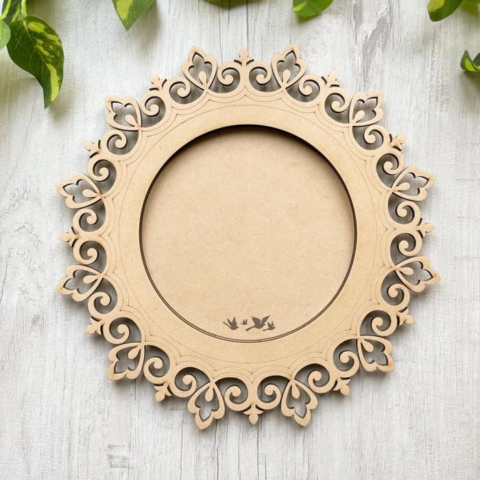 Wooden MDF Pooja Thali Platter Abstract Design