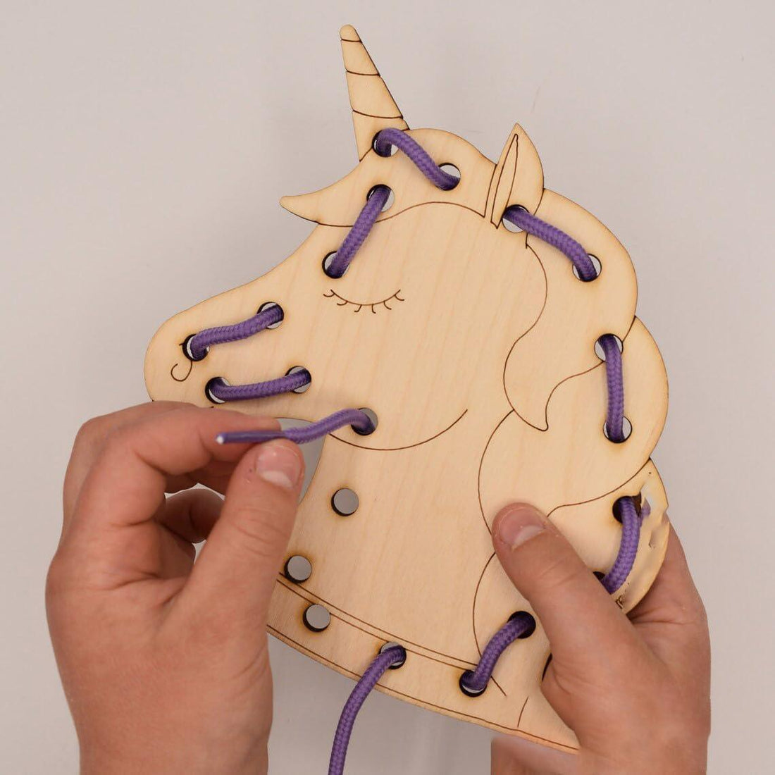 Haoser Pack of 1 Unicorn Rainbow-Wooden Lacing Toy- Laceable- Kids Wood Toy |Lacing Activity Toys for Kids |Learning Toys for Kids, Boys & Girls Return Gift for Birthday Parties Wood-5 Inch - Haoser