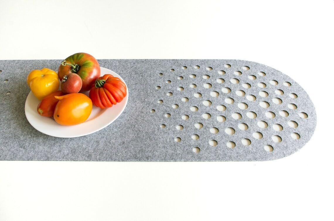 Modern Gray Felt Table Runner – 39.4 x 11.5 Inch | Felt Runner | Elegant Dining Table Decor & Surface Protection | Housewarming Gift & Modern Home Decoration