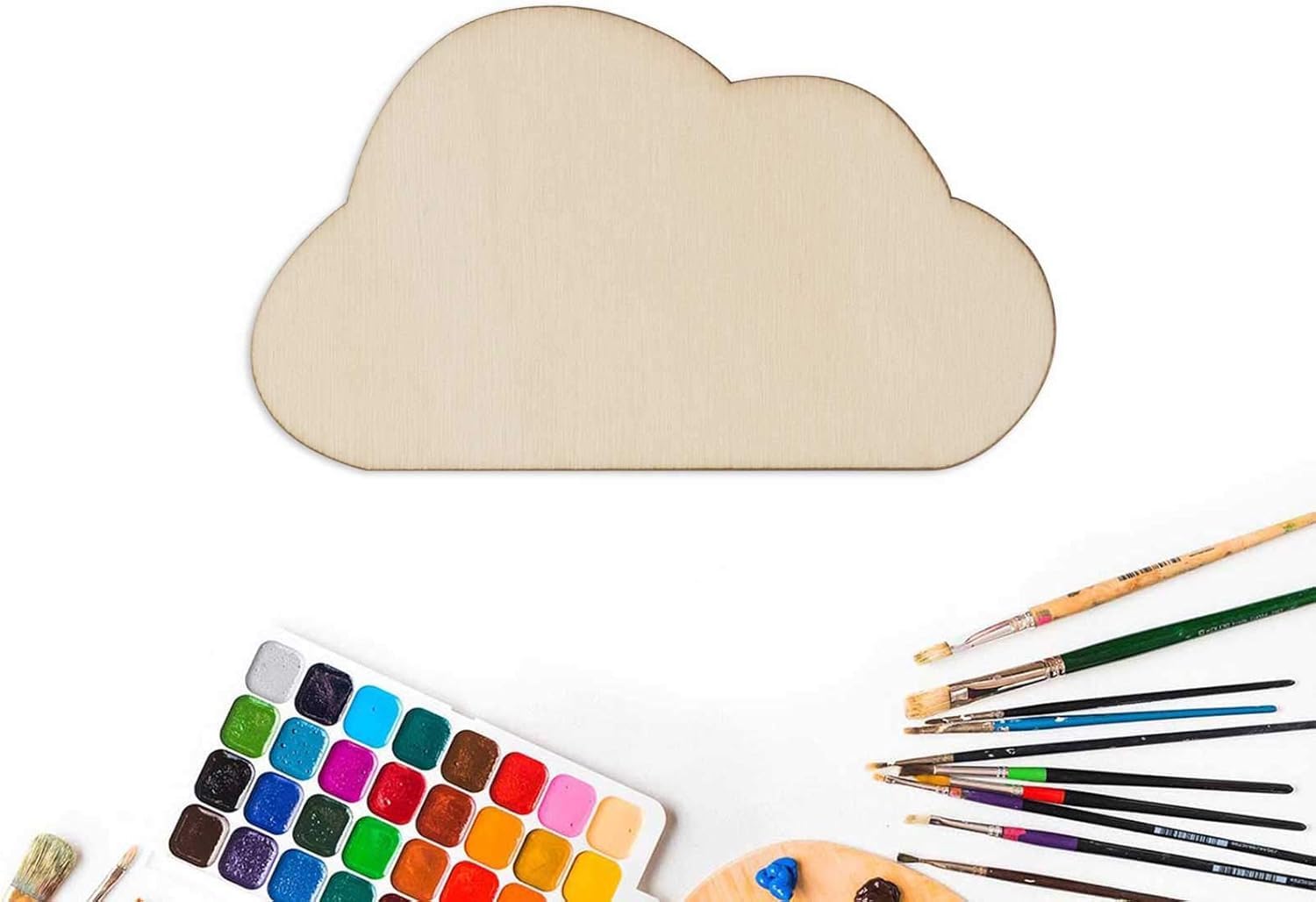 20 Pcs Wooden Cloud Shaped Cutouts Unfinished Wood Tags for DIY Crafts, Painting