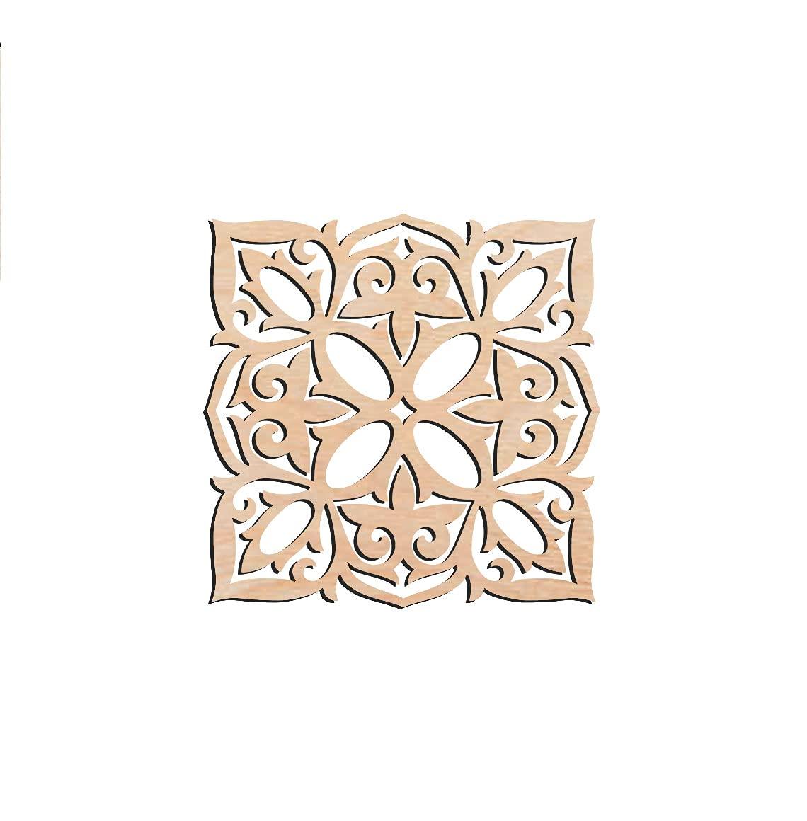 Haoser Home Décor Geometic Laser Cut Carved Panel for Living Room, Windows, Room Partition (Square Panel-10) - Haoser