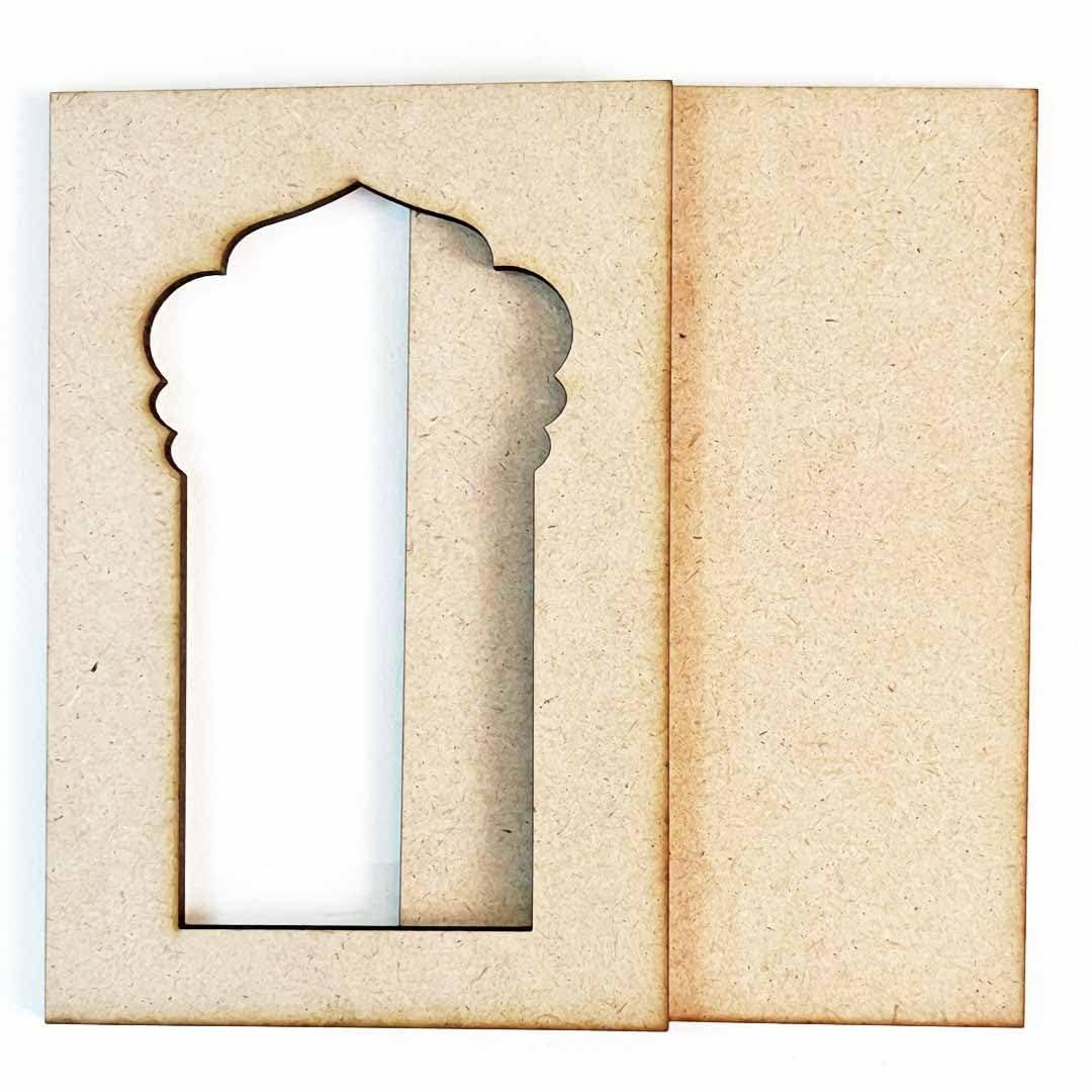 Haoser Plain MDF jharokha Cutouts for Art and Craft|Set of 2 Plain Wooden Jharokha MDF Cutouts Wall Decor Wooden Jharokha MDF Jharokha Cutout (L X H 21 X 30 CM) - Haoser