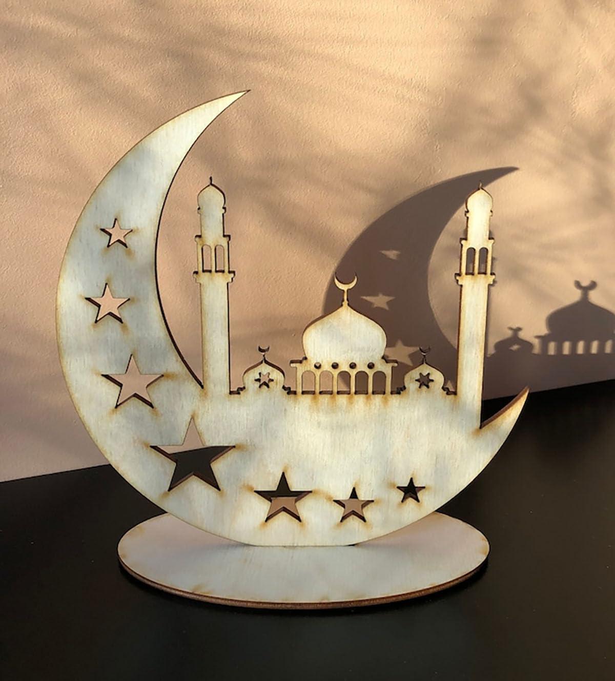 Curious Button 25cm Freestanding Masjid Decor Table Top, Ramadan Gifts, Tabletop Display, Ramadan Decor, Wooden Cutouts, Eid Decoration, MDF Home Decor - Haoser