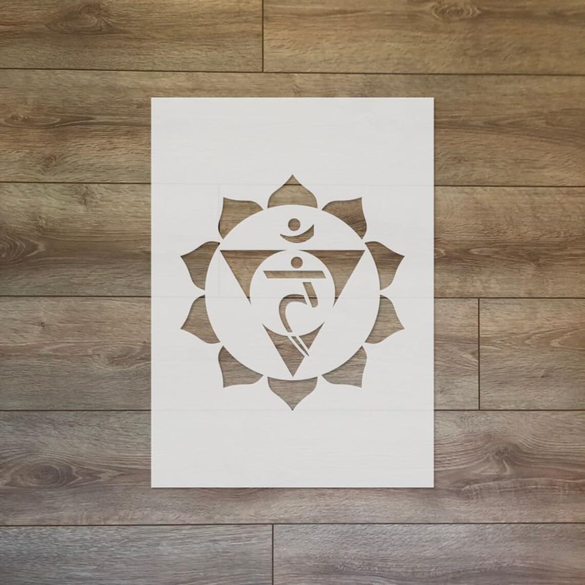 7 Pcs Seven Chakra Stencil – 8x8 Inch Reusable Sacred Geometry for Yoga Meditation Mindfulness