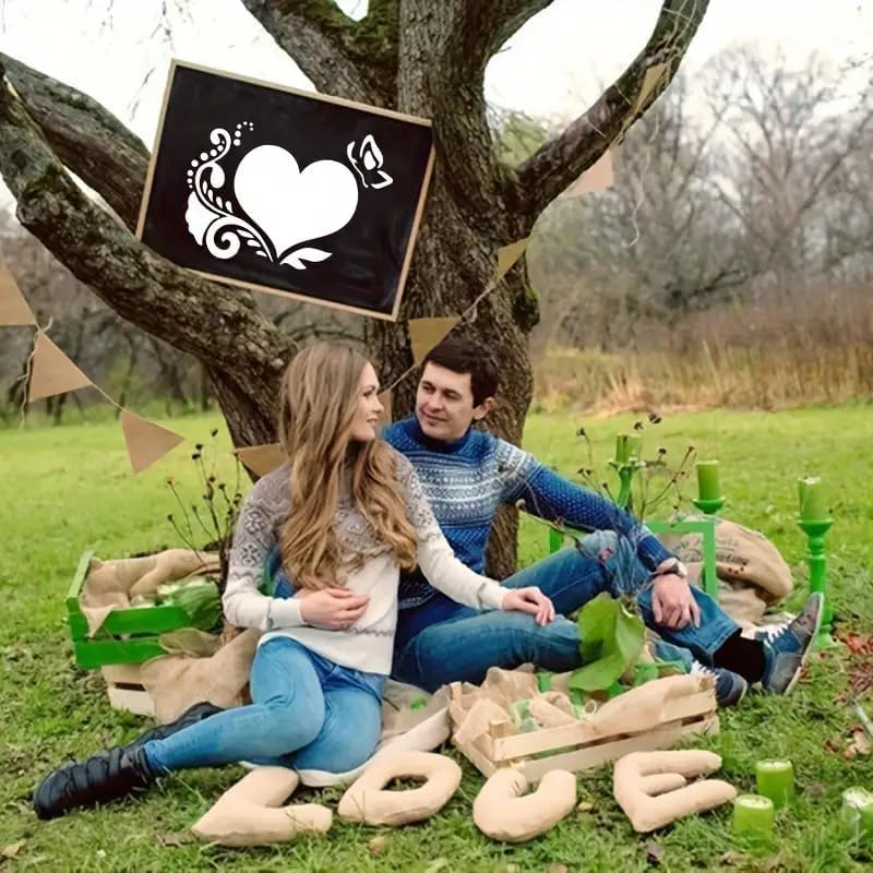 4 Pcs Heart-Themed Patterns Wall Stencils Template – Reusable Spray Paint Stencils for Craft Painting