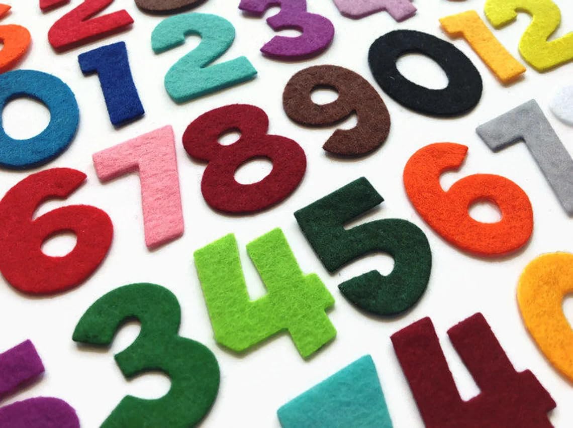 Felt Numbers Die Cut – 0 to 9 Cutouts for Crafts, Sewing, DIY Projects,