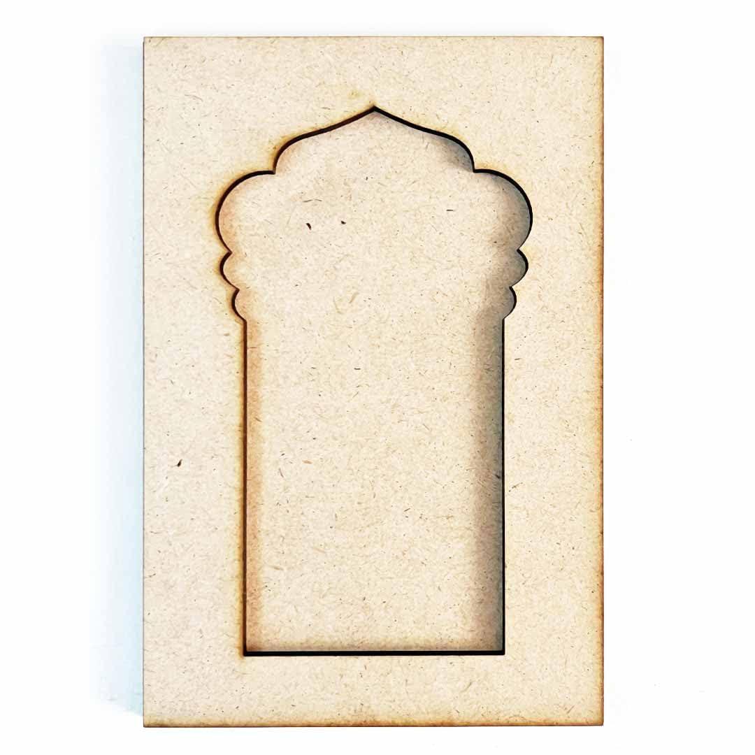 Haoser Plain MDF jharokha Cutouts for Art and Craft|Set of 2 Plain Wooden Jharokha MDF Cutouts Wall Decor Wooden Jharokha MDF Jharokha Cutout (L X H 21 X 30 CM) - Haoser