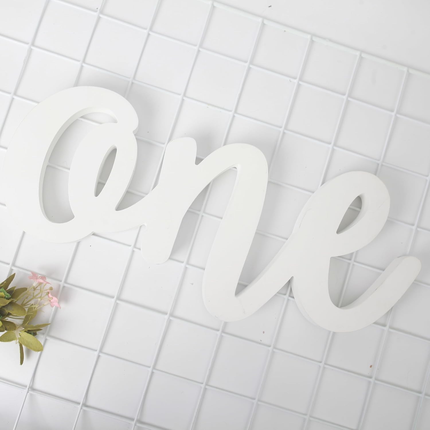 Wooden 1st Birthday Sign – White “ONE” Number Sign Cutout | First Birthday Party Decor