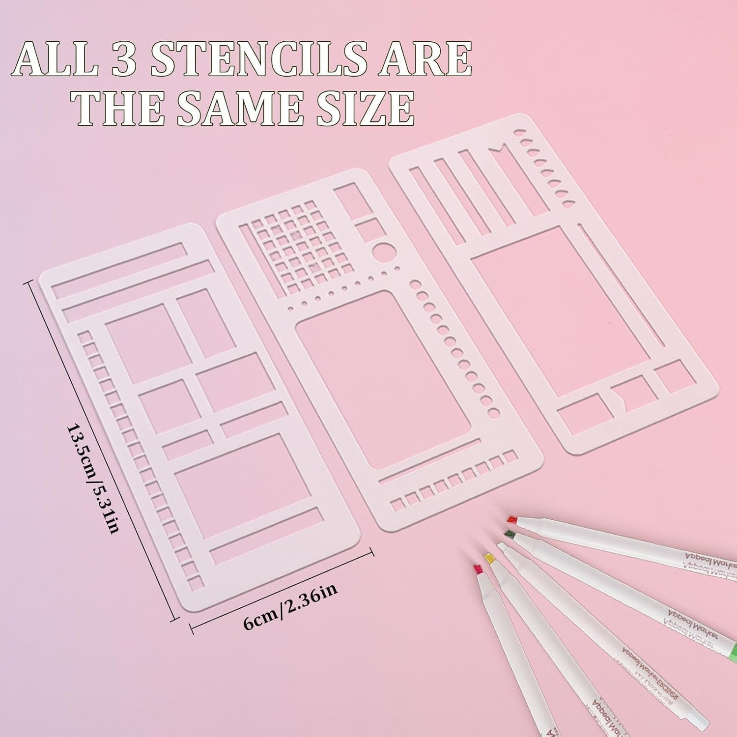 9 Pcs Flexible Planner Stencils Set for Journaling | Reusable Plastic Record Templates