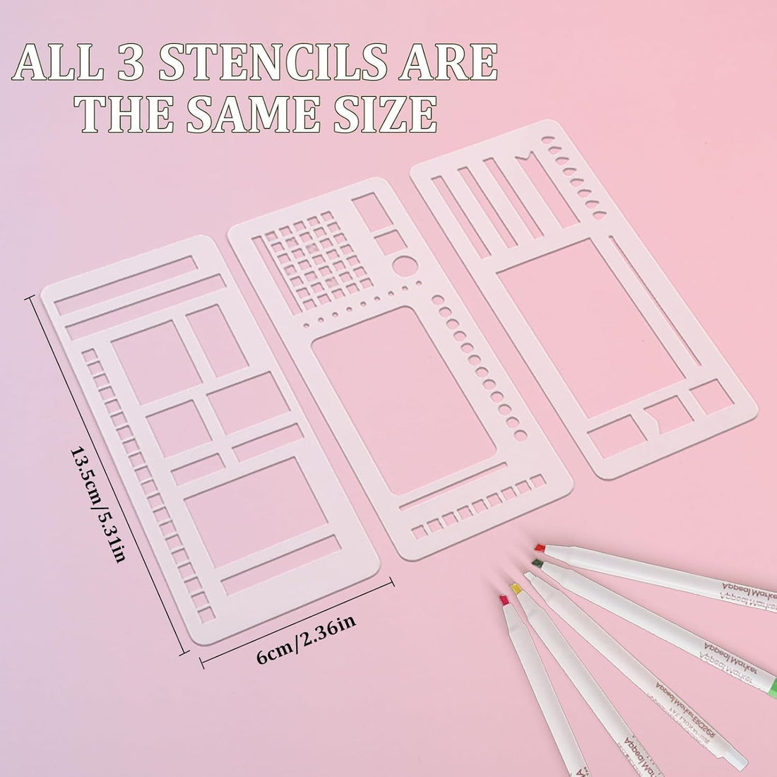9 Pcs Flexible Planner Stencils Set for Journaling | Reusable Plastic Record Templates