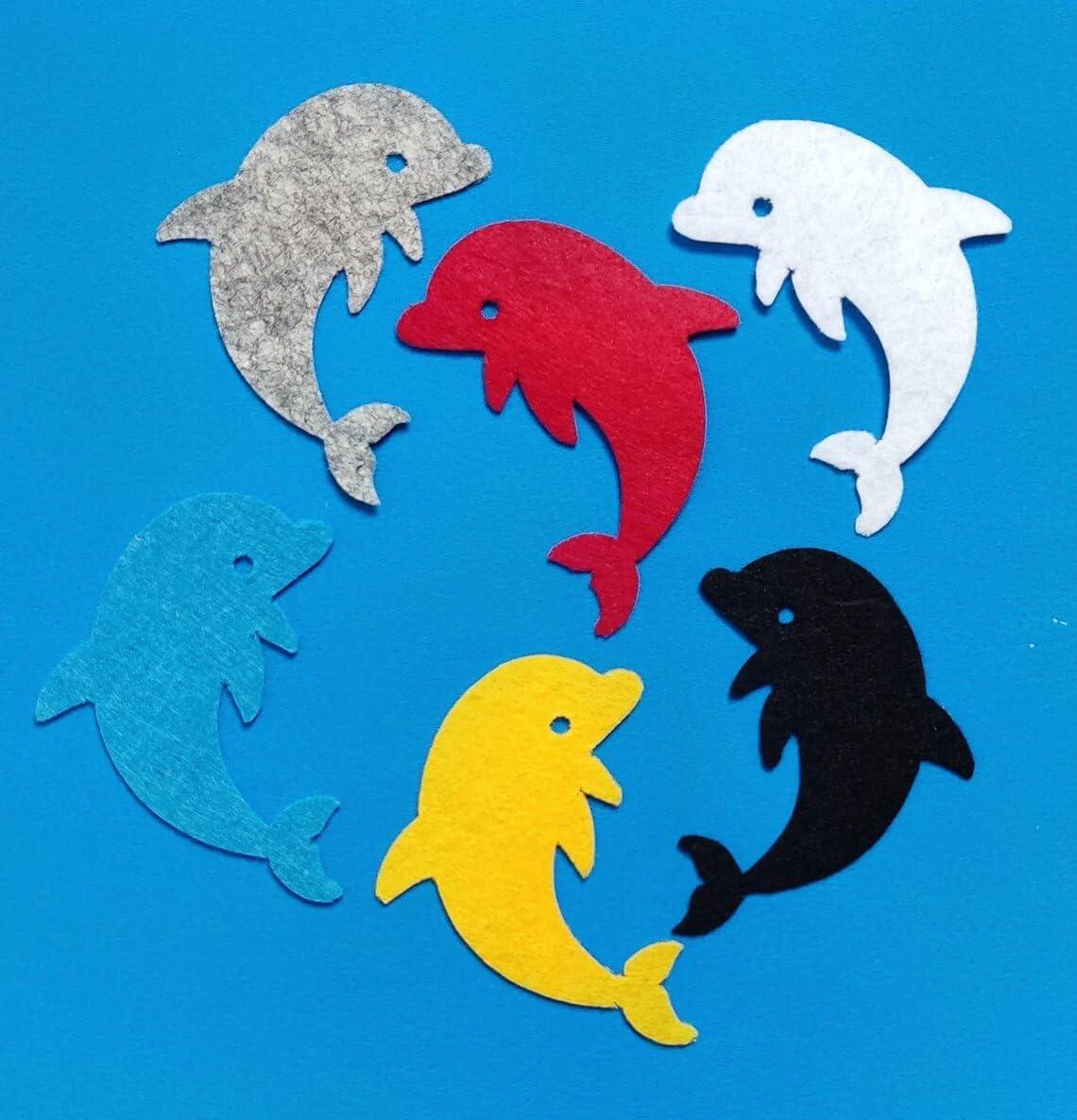 Haoser Felt Dolphin Fish Sewing Craft Projects Cutout Pack of 40