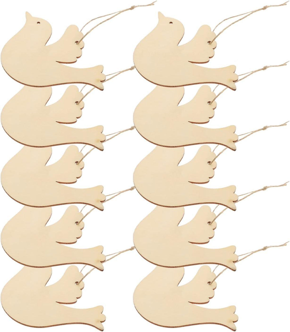 Haoser Wooden Bird Cutouts, Unfinished Wood Birds, Bird Wood Shapes, 12 Piececs Bird Wood DIY Crafts Cutouts,Bird Wood Cutouts,Bird Wood DIY Crafts Cutouts,Hanging Wooden Birds Ornaments - Haoser