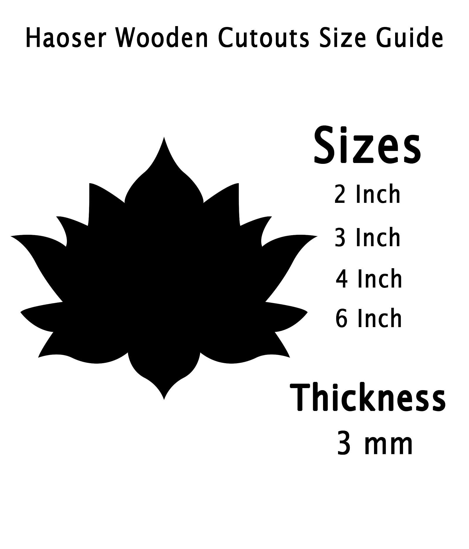 Haoser 3mm Wooden Lotus Cutouts for Scrapbooking Arts Crafts DIY Decoration Display Décor - Haoser