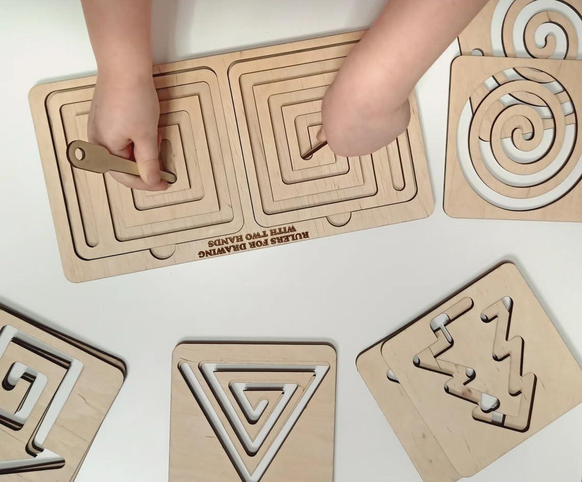 Haoser Wooden Montessori Educational Kids Developing rulers