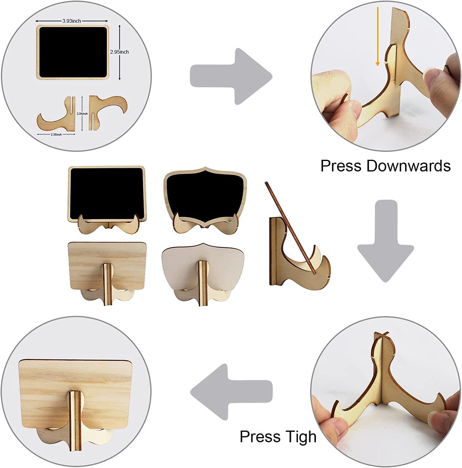 Haoser 20PCS Mini Chalkboard Signs,Small Chalkboard with Support Easels,Chalkboard Place Cards,Table Numbers,Food Labels for Party Buffet,Weddings,Special Events - Haoser