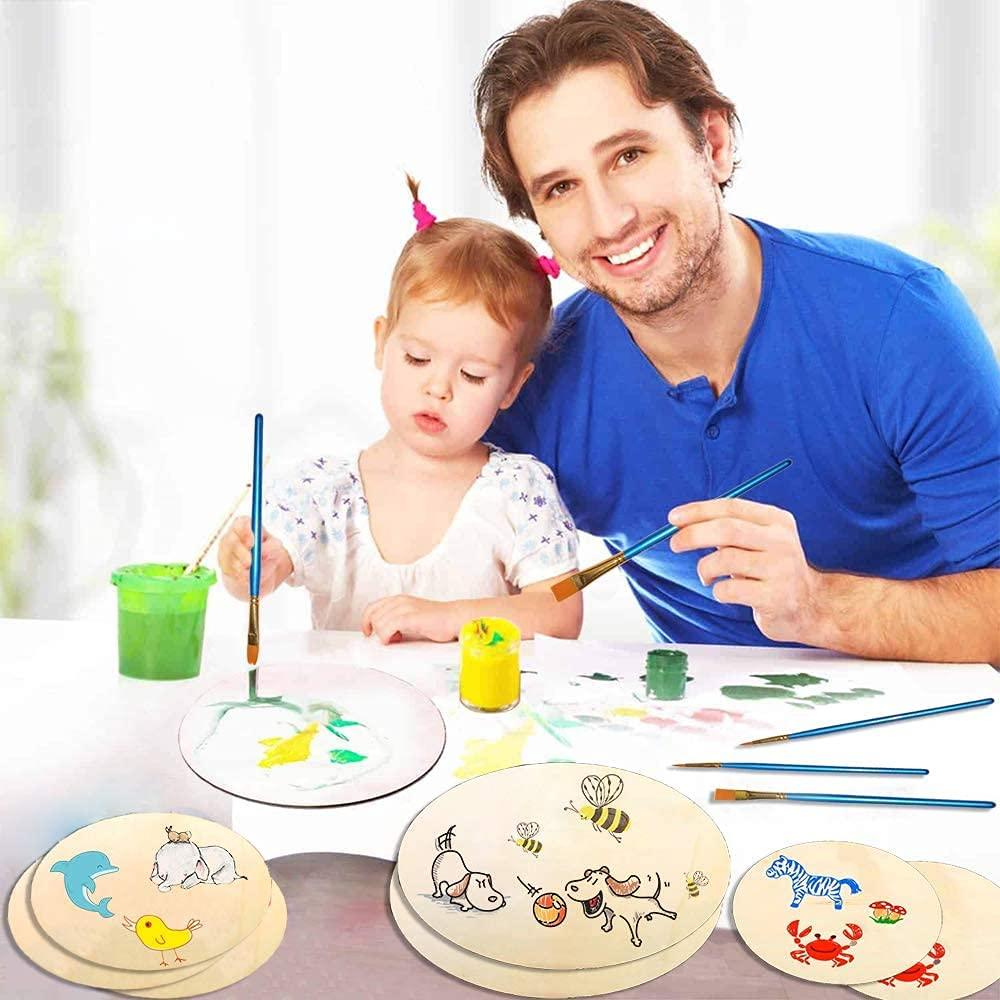 Haoser Unfinished Birch Plywood Blank Hexagon Shape, 4mm Thick Wooden Cutout for DIY Craft Projects - Haoser