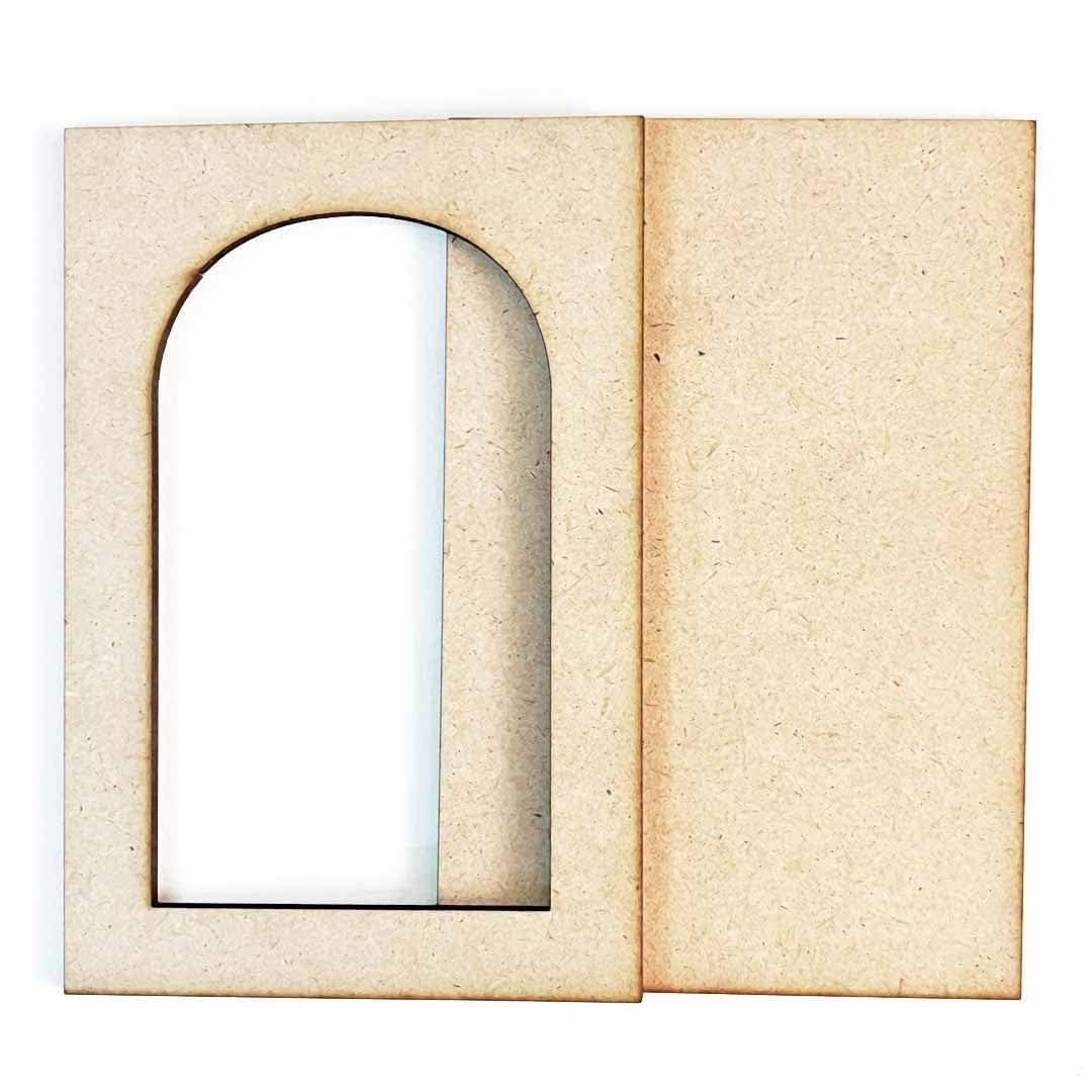 Haoser Plain MDF jharokha Cutouts for Art and Craft|Set of 2 Plain Wooden Jharokha MDF Cutouts Wall Decor Wooden Jharokha MDF Jharokha Cutout (L X H 21 X 30 CM) - Haoser