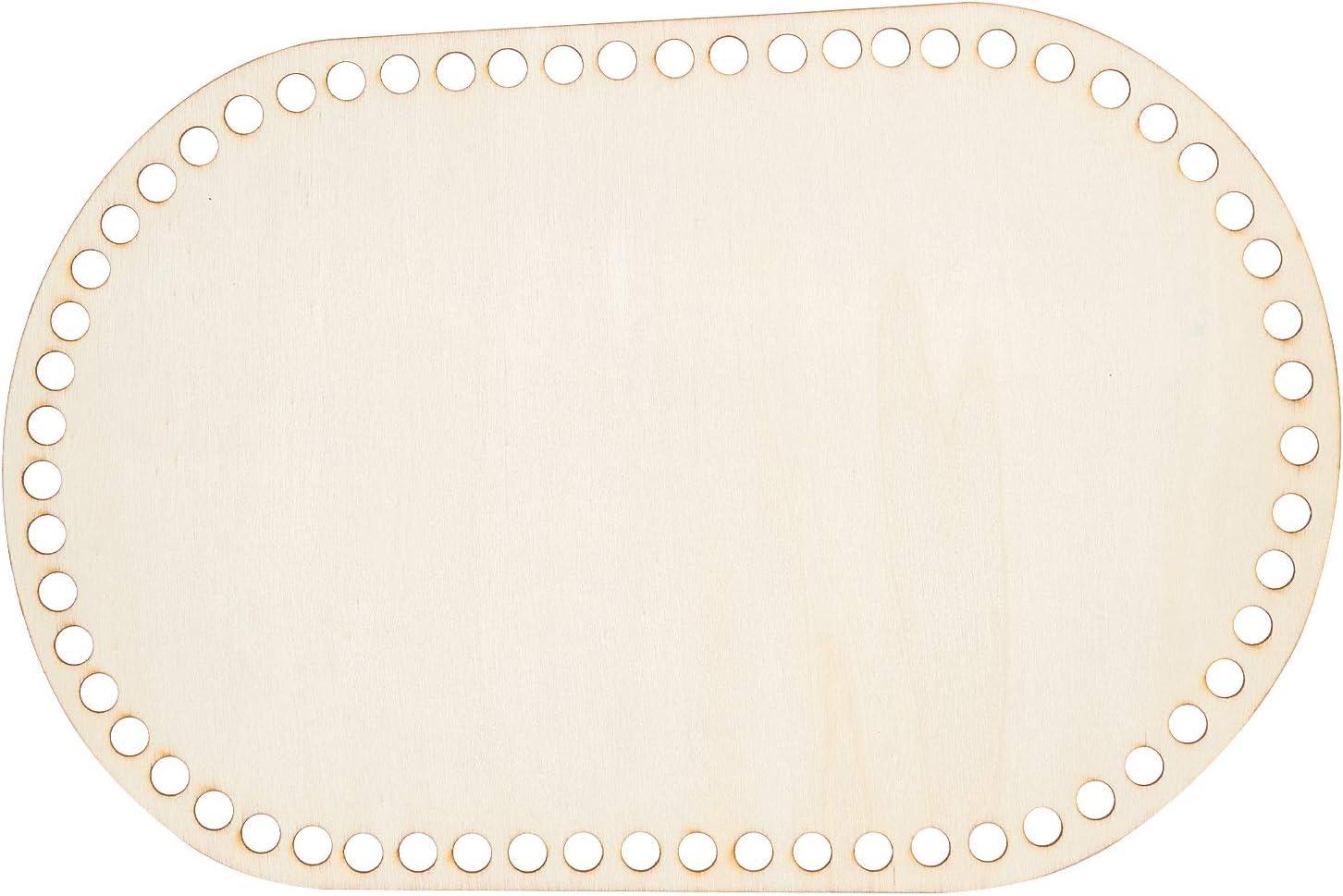 Haoser 2 Sizes Natural Wooden Basket Bottom, 7.8 5.9 Inch Circle Blank Crochet Basket Wood Base for DIY Basket Weaving Supplies Craft Making Home Decoration, Crochet Basket Wood Base. - Haoser