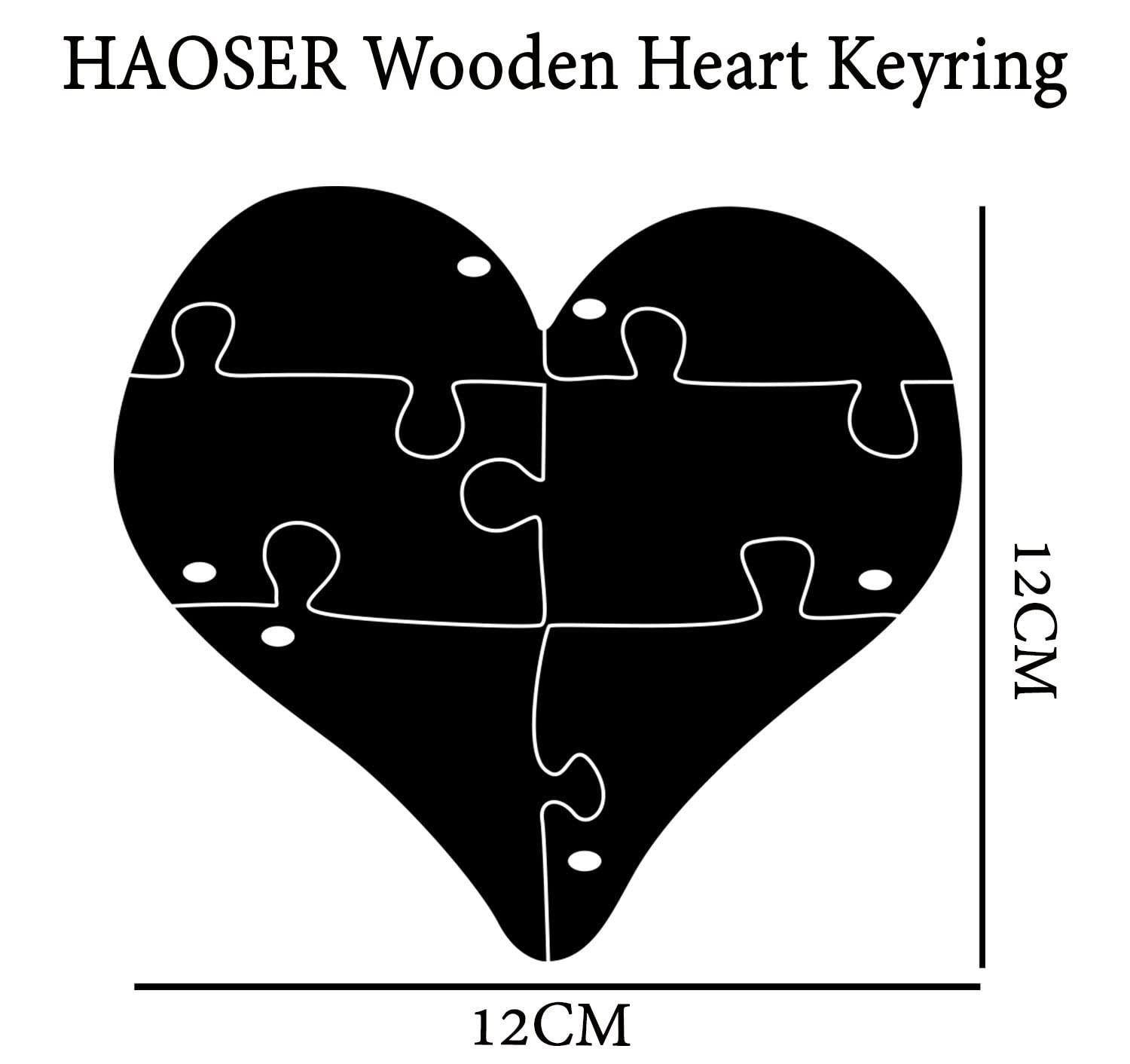 Haoser Customized Wooden Keyring for DIY Projects - Laser Engravable, Printable & Writable, Design Wooden Key Chain for Gifting Friendship Day Heart Shape (Multipack) (H-PM3-KEYRING-3-HEART) - Haoser