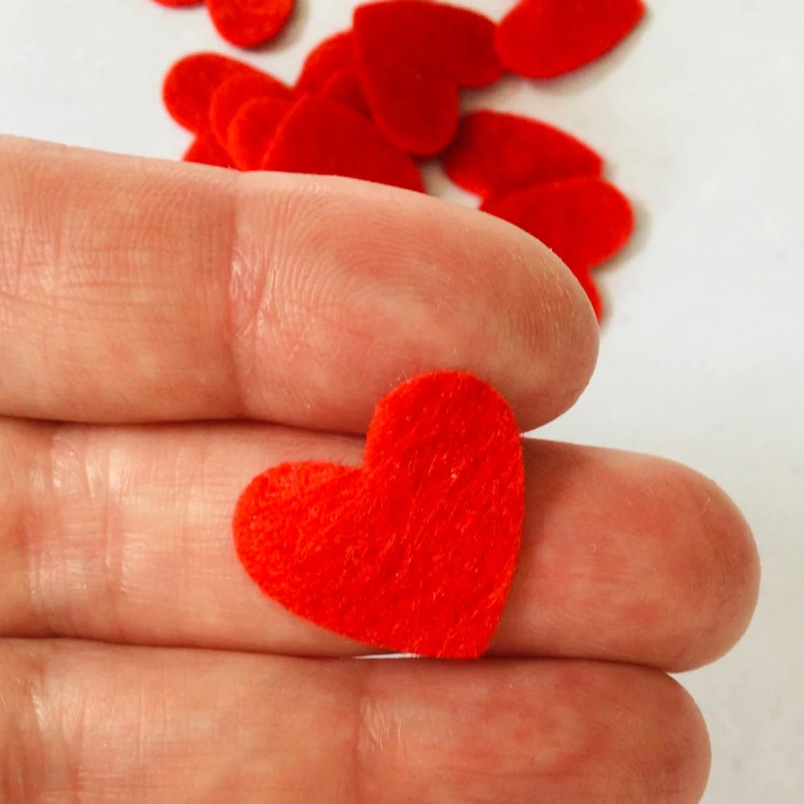 Pack of 40 Small Felt Hearts – 2 Inch Red Die-Cut Felt Shapes