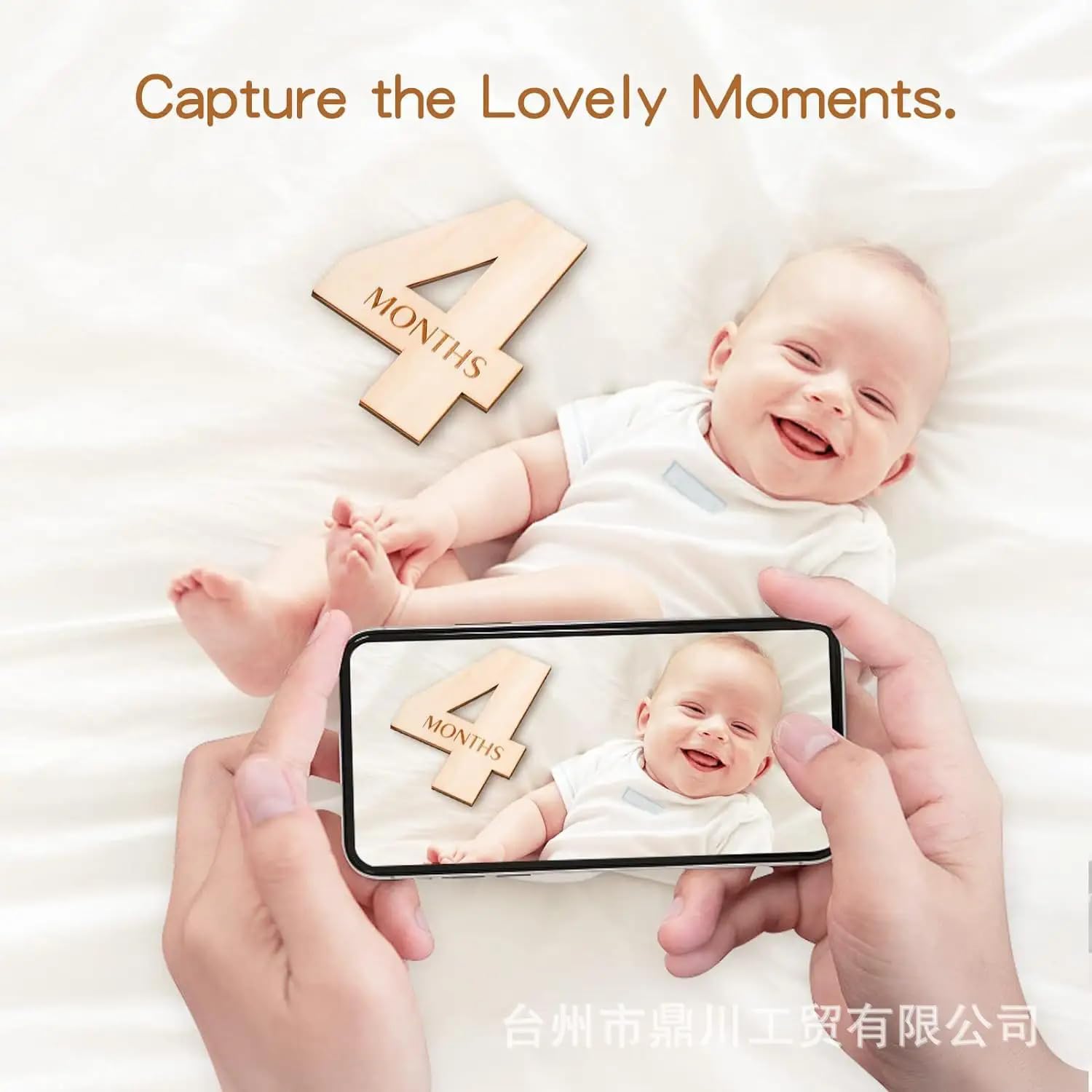 Pack of 14 Milestone Wooden Numbers for Baby Monthly Photoshoot