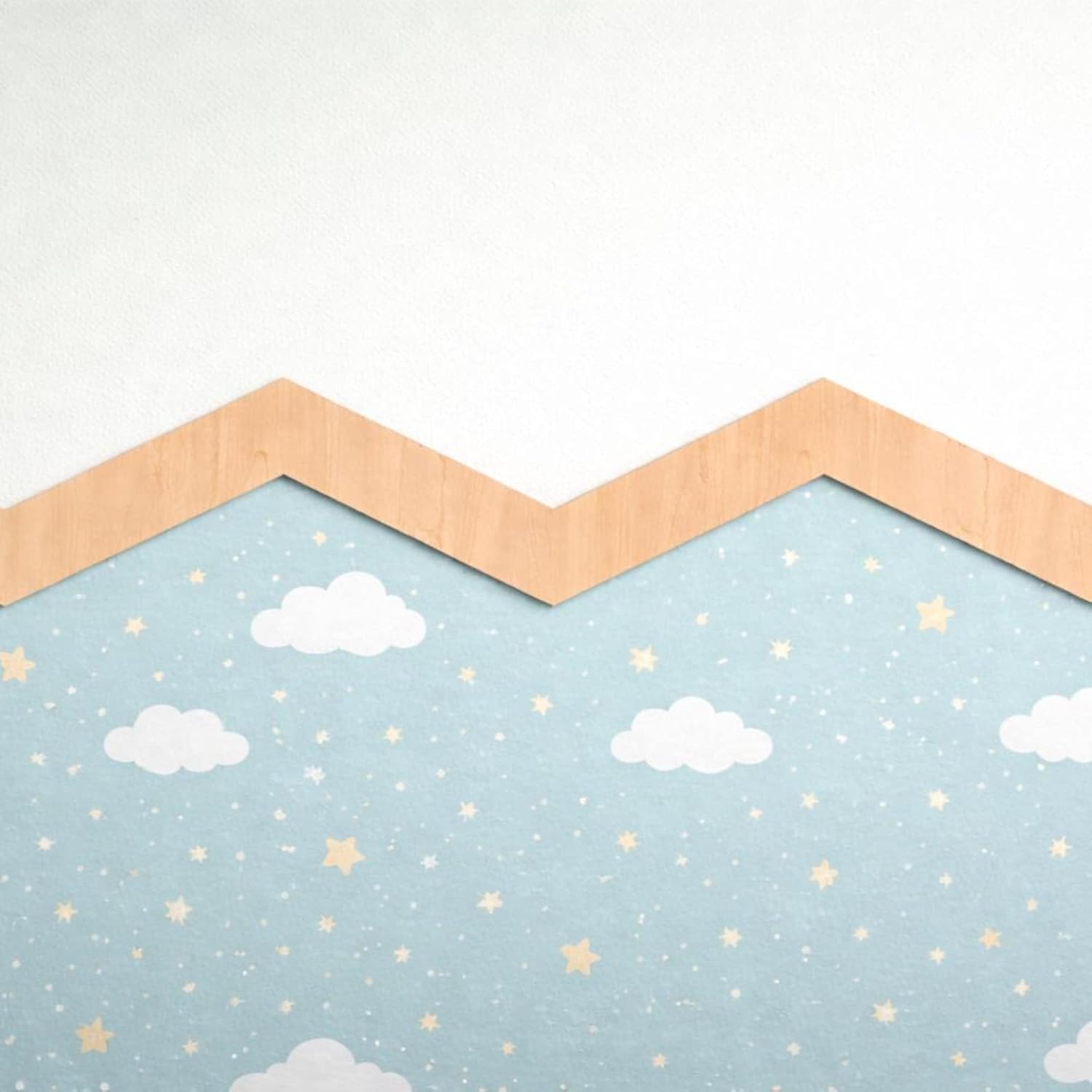 3 Pcs Zig Zag Wooden Wall Molding Trim | Decorative Wall Border Strips for Kids