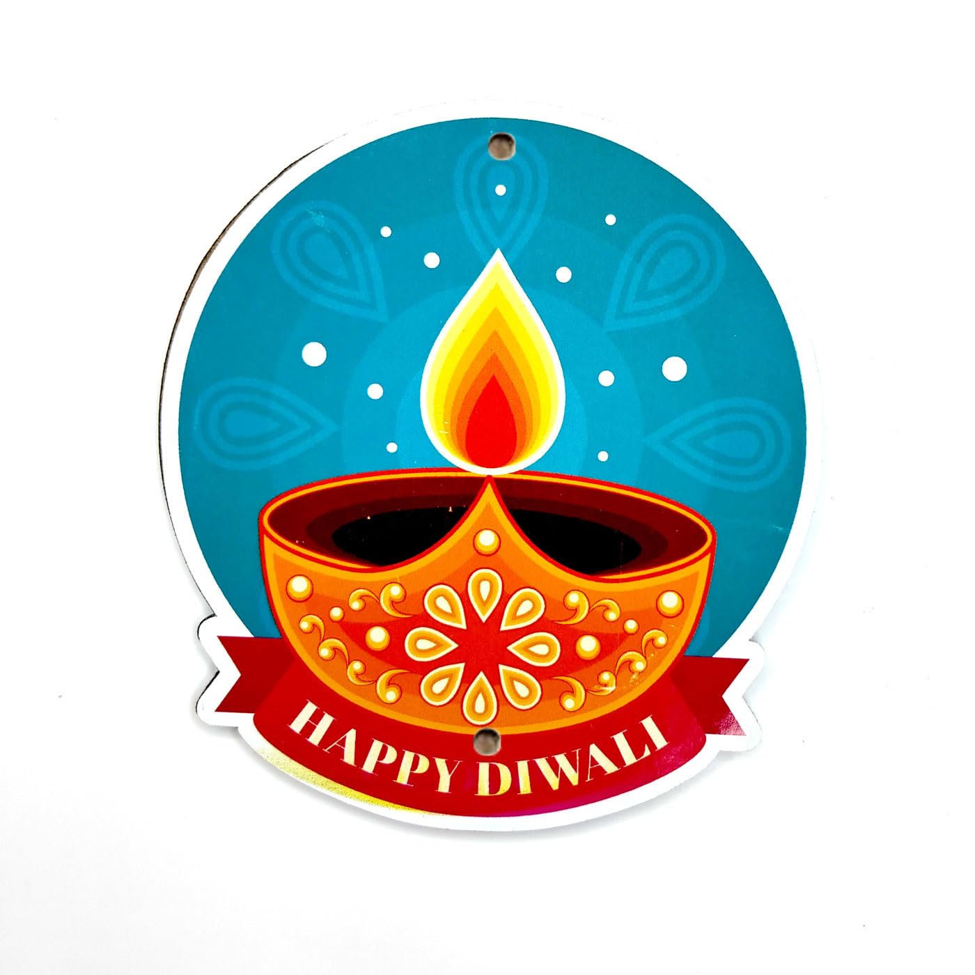 Haoser Wooden Hanging Deepak for Diwali Decoration Set of 9 Pcs