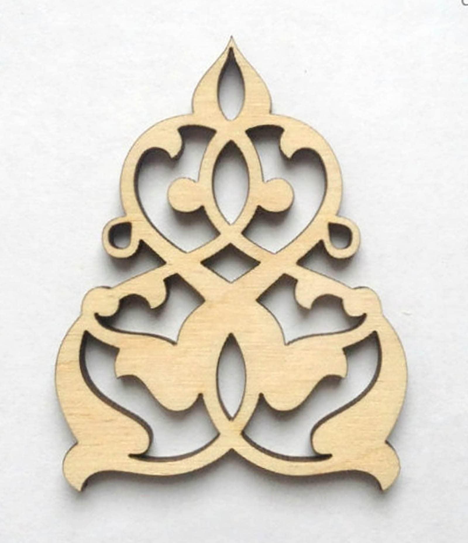 Haoser Wooden Ornaments Cutouts for Home Decor, Laser Cut Wood Cutouts for DIY Craft Project (Ornament-10) - Haoser