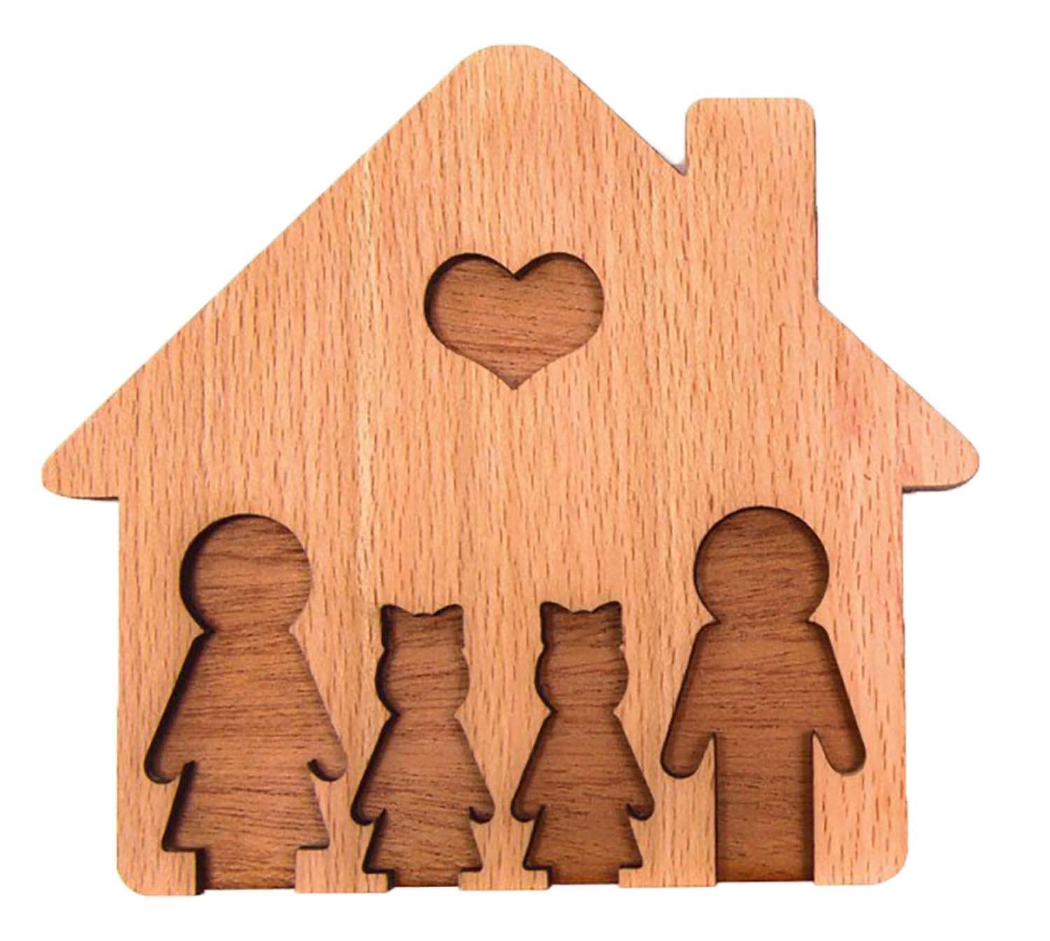 Haoser Customized Wooden Keyring for DIY Projects - Laser Engravable, Printable & Writable, Design Wooden Key Chain for Gifting Friendship Day House Shape (Multipack) (H-PM3-KEYRING-4) - Haoser