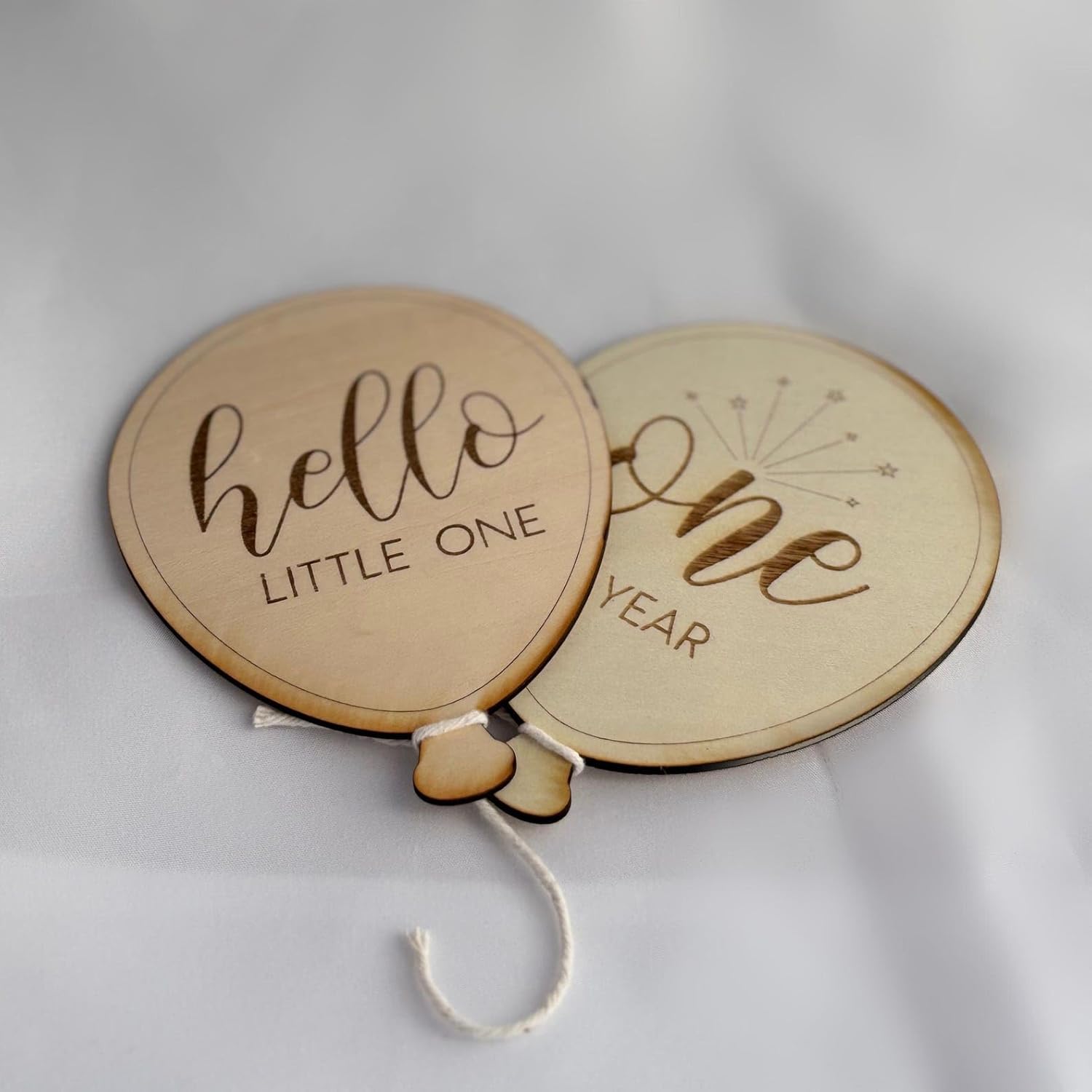 Wooden Baby Monthly Milestone Markers Balloon Shape | Newborn Photo Props