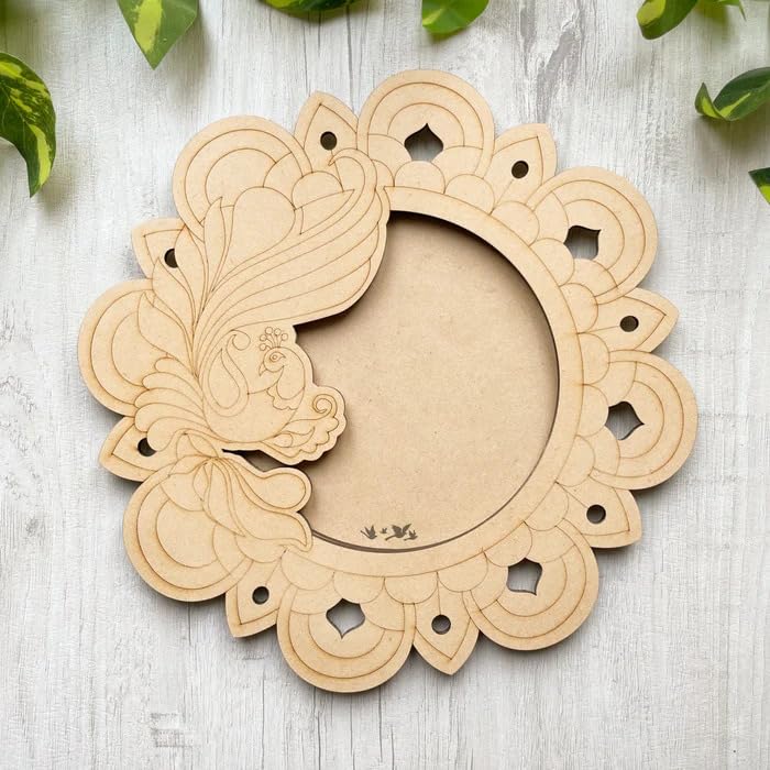 Wooden MDF Pooja Thali Platter Abstract Design