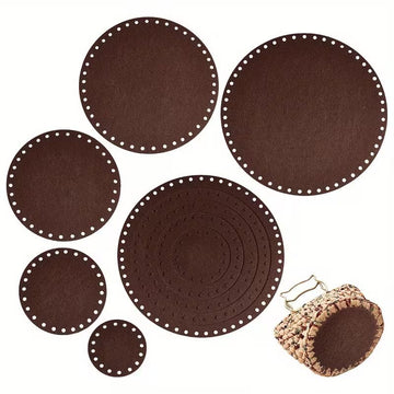 Pack of 6 Felt Basket Bottoms Round | Flat Fabric Basket Base for Crochet