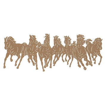 Running Horse Wall Art Cutout | Pine MDF Wooden Decorative Craft – 18x6 Inch | Unfinished DIY Painting Piece for Vastu, Feng Shui, Office & Home Wall Decoration