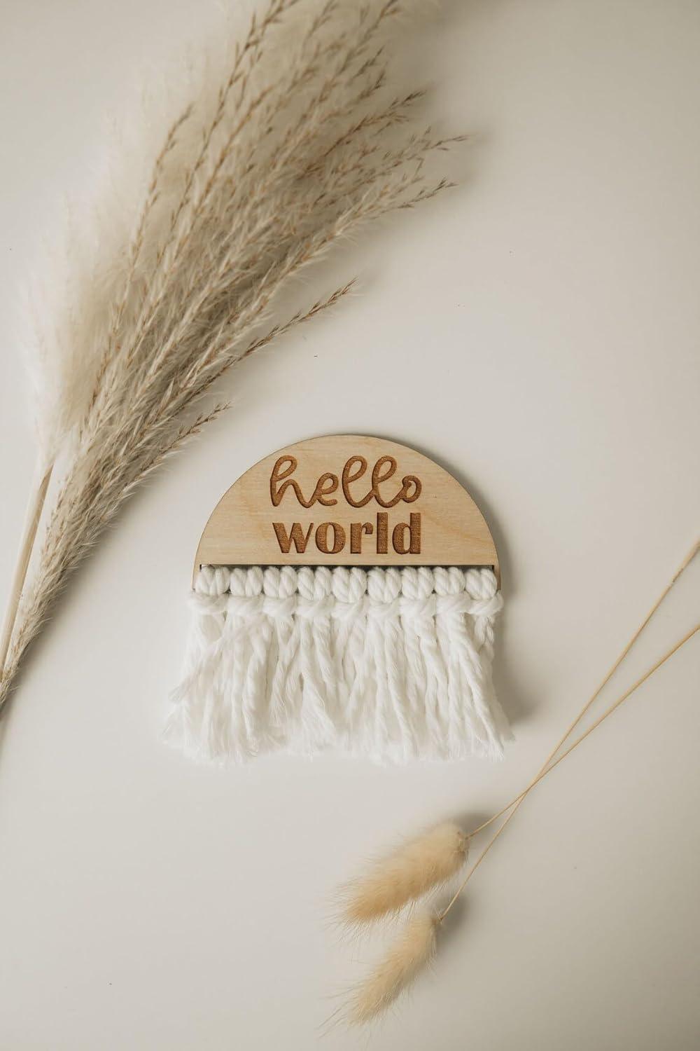 Haoser Macrame Monthly Baby Milestone Discs, Baby Photo Props Boho