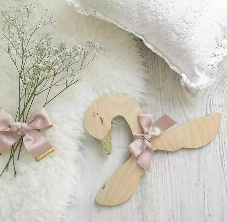 Haoser 5 Pcs Kids Wooden Hangers Kids Baby Toddler Children Wooden Hangers,for Clothes & Pants?Baby Children Wooden Hangers(Size 8.98" W x 4.76" H) - Haoser
