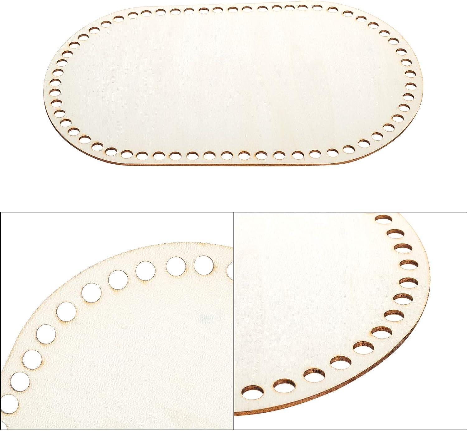 Haoser 2 Sizes Natural Wooden Basket Bottom, 7.8 5.9 Inch Circle Blank Crochet Basket Wood Base for DIY Basket Weaving Supplies Craft Making Home Decoration, Crochet Basket Wood Base. - Haoser