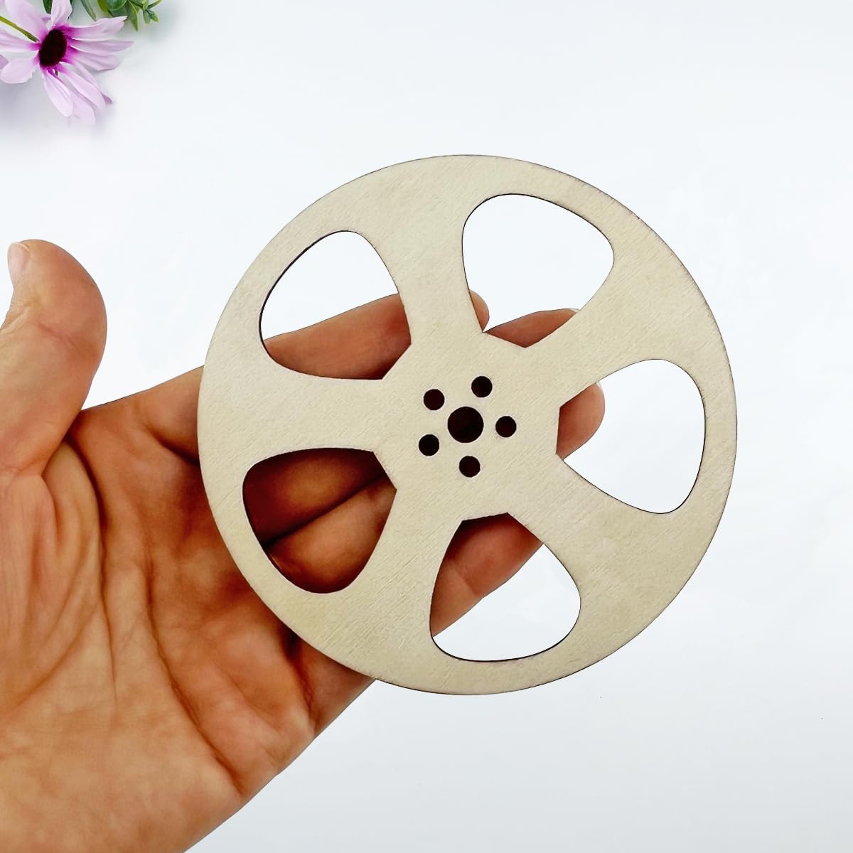 30 Pcs Wooden Film Reel Cutouts for DIY Craft | Unfinished Movie Theme