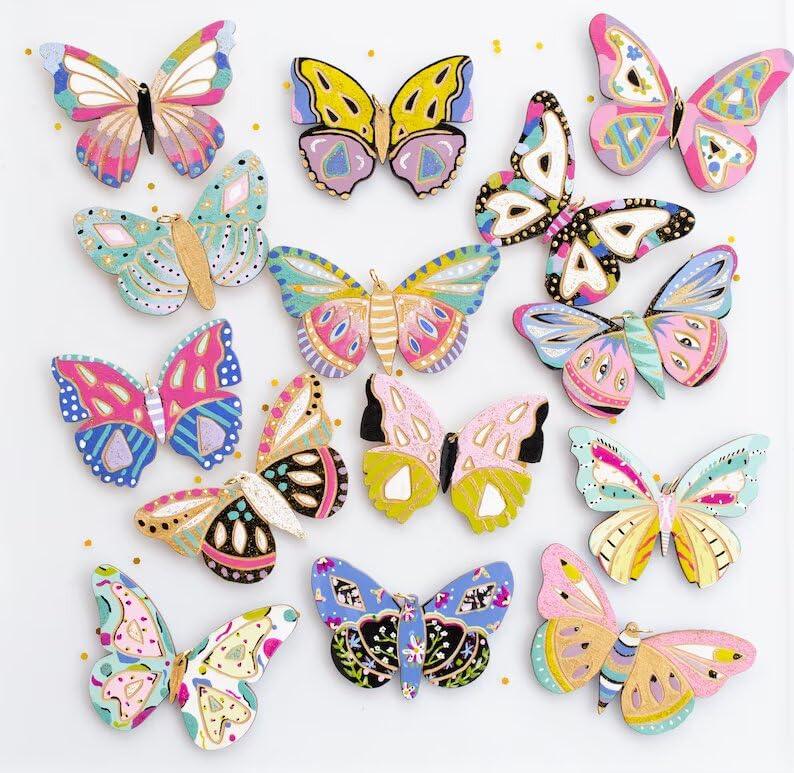 Haoser 20?Pieces?Butterfly?Unfinished?Wooden?Butterfly|Unfinished?Wooden?Butterfly|Butterfly Cutouts for Decoration - Haoser